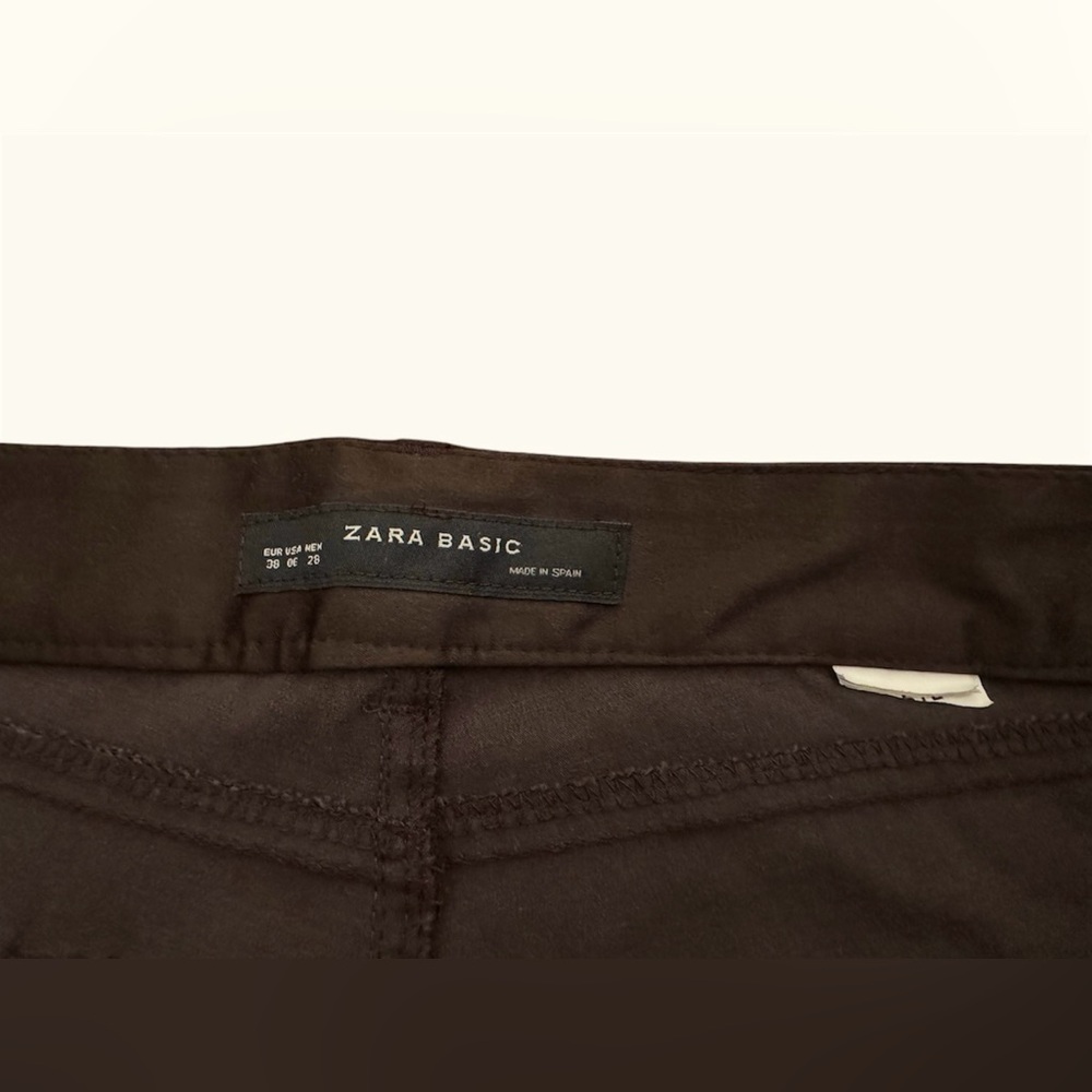 🛍️SALE🛍️ Zara Basic Satin Jeans / Pants / Trousers (Brown) - Picture 15 of 16